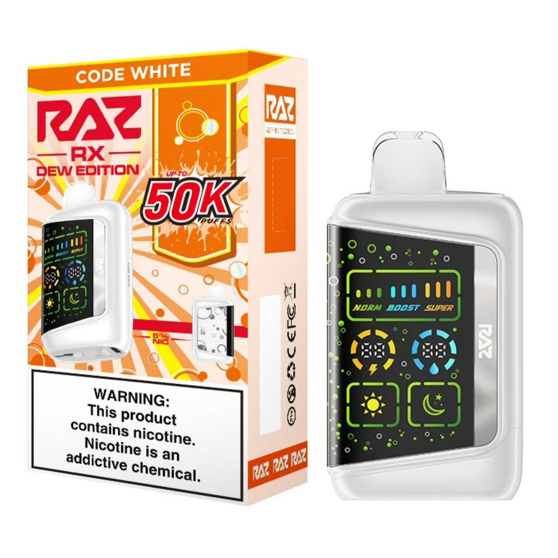 RAZ RX 50K Disposable — supplied Code White packaging photo